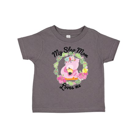 

Inktastic Baby Flamingo My Step Mom Loves Me in Flower Wreath Gift Toddler Boy or Toddler Girl T-Shirt