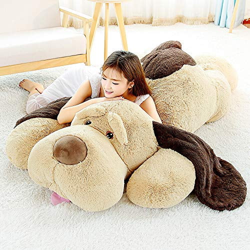 51 inch elfishgo Large Dog Plush Hugging Pillow,Soft Big Dogs Stuffed Animal Toys Giant Puppy Gifts for Kids