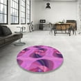 thumbnail image 3 of Ahgly Company Indoor Square Patterned Medium Violet Red Pink Area Rugs, 4' Square, 3 of 6