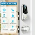 thumbnail image 4 of BEBASIA Keyless Entry Door Lock with Handle, Fingerprint Deadbolt Door Lock, Smart Door Locks for Front Door, Bluetooth Electronic Digital Keypad Lock, Easy to Install, Satin Nickel, 4 of 7
