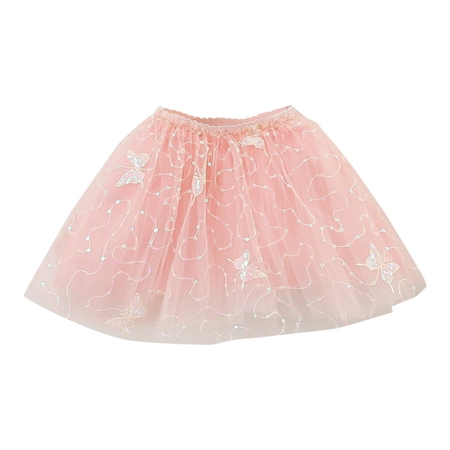 HXWCHs Robe Patineuse Fille Robe Tutu Superposée de Fête avec Ourlet à Volants pour l'Été Tenue Décontractée Rose 9-10 Ans