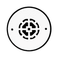 thumbnail image 1 of Achtek 2" Duct opening Solid Cast Aluminum Round Grille ( 3-1/2" Round Overall) | Powder Coated WHITE - With Holes For Wall / Ceiling, 1 of 9