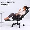 thumbnail image 4 of HOMRELEXA Ergonomic Office Chair Big and Tall with Adjustable Armrests and Headrest, PU Leather Comfy Desk Chairs for Home Office, Black, 4 of 10