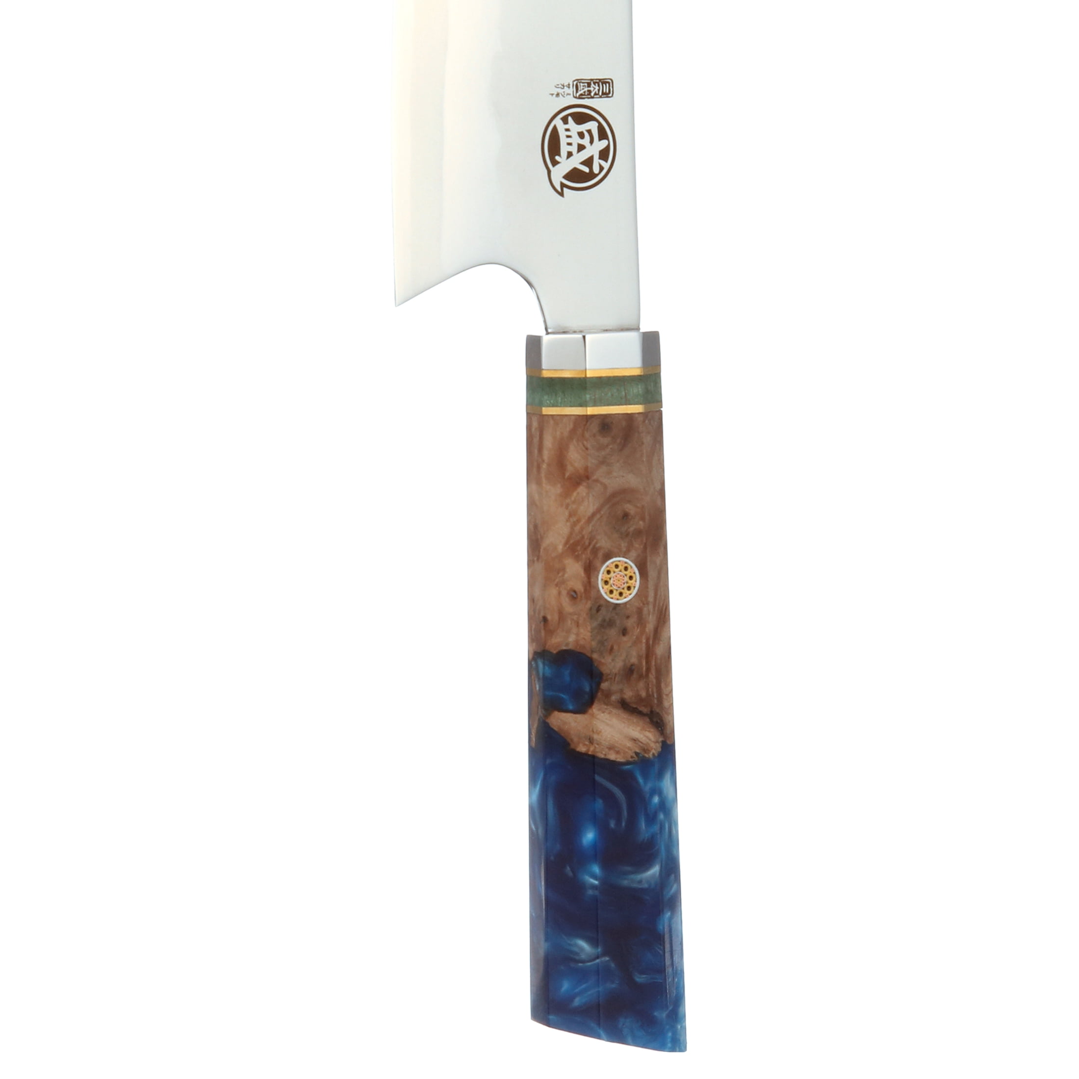 MITSUMOTO SAKARI 8 inch Japanese Kiritsuke Chef Knife (Blue Pomegranate Handle & Gift Box)