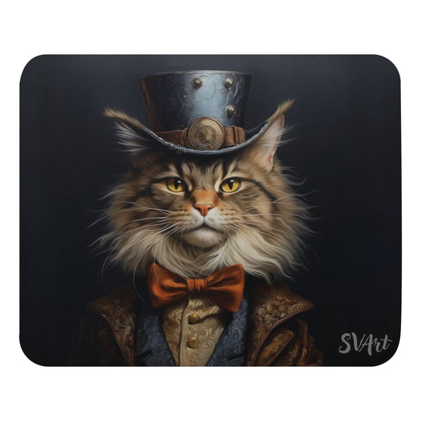 Mouse Pad SVART de Superficie Suave, base antideslizante, con diseño orginal de Gato estilo arte urbano, Diseño5, 22*18 cm