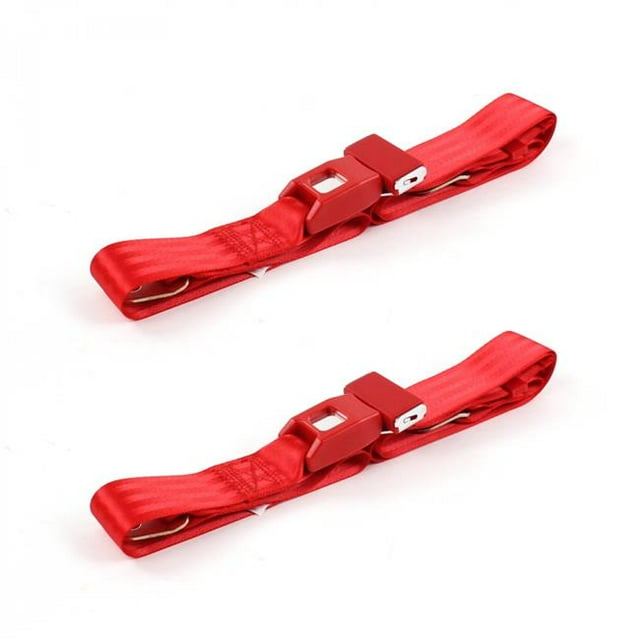Chevy FS Blazer 1969-1972 Standard 2 Point Red Lap Bucket Seat Belt Kit - 2 Belts