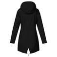 thumbnail image 5 of Xaqiouau Womens Striped Lined Hooded Jacket Mid-Length Water-Resistant Windproof Coat Quick Dry Lightweight Outerwear Outdoor Hiking Casual Daily Windbreaker Black S, 5 of 7