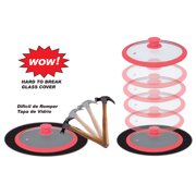 Royal Cook 7 Piece Heavy Aluminum Nonstick coating cookware set, with non-breakable see-through Glass cover Door, Red color, Gift Box