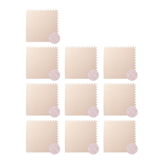 Mightlink 10Pcs Sports Mat Shatter-resistant Leaf Veins Solid Color Gym Home Protective Flooring Yoga Mat Daily Use