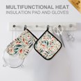 thumbnail image 4 of Yayeee Oven Mitts and Pot Holder Set of 2 Heat Resistant Kitchen Gloves Baking Hot Pad, Beige Whimsical Leaves, 4 of 5
