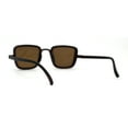 thumbnail image 2 of Mens Retro Rectangle Color Lens Hippie Plastic Sunglasses All Brown, 2 of 4