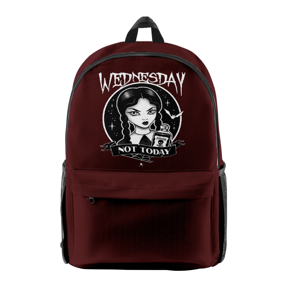 Wednesday Backpacks Tv Series Zipper Pack Unisex Travel Bag Fashion