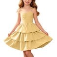 thumbnail image 2 of Piuwrlz Back to School Dresses Girls Uniform Preppy Dress Comfortable Bow-knot A-Line Princess Skirts Red Size 4 T, 2 of 10