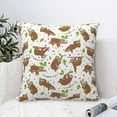 thumbnail image 4 of Pofeuu Cute Sloth Print Double-sided plush pillowcase Square Throw Pillow Covers Pillows Cover for Living Room Bedroom Sofa Couch Cushion Cover（No pillow core）-20"x20", 4 of 7