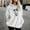 #150-White, variant on Craaazy Women's Letter Printed Fleece Sweatshirt Gifts Winter Casual Long Sleeve Drawstring Hoodies, Comfy Fuzzy Tops with Pocke ts