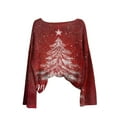 thumbnail image 3 of Horkkom Ugly Sweater Christmas Women Christmas Tree Print Sweaters Party Holiday Long Sleeve Sweaters S, 3 of 5