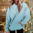 thumbnail image 2 of BXINGOHAI Oversized Women Hoodies Fleece Sweatshirts Fall Fashion Pullover Sweaters Winter Clothes Sky Blue,XL, 2 of 5