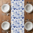 thumbnail image 6 of Valentine's Day Table Runner - 108 Inch Long, Kitchen Dining Table Runner Dresser Scarves, Blue Heart Love Modern Romantic Minimalist Farmhouse Decor for Coffee Tables Wedding Party Banquet, 6 of 8