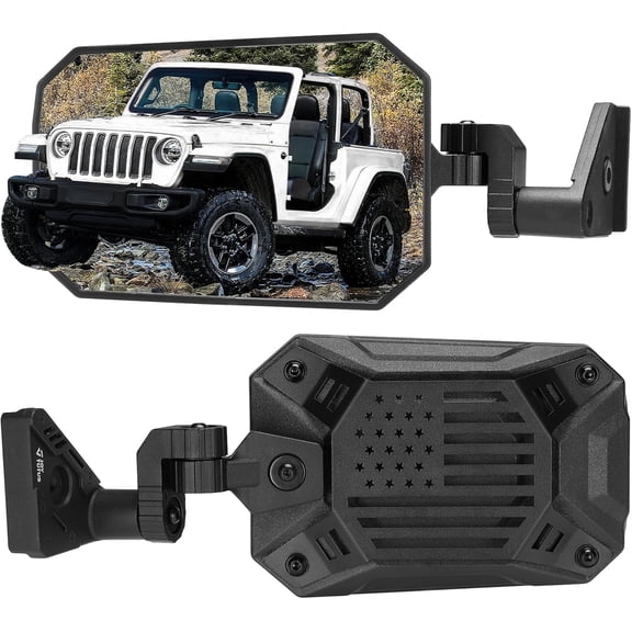 JOYTUTUS Mirrors Doors Off Compatible with Wrangler JL Gladiator JT 2018-2026, Wider View No Vibrate & Wobble, Not Fit Doors On
