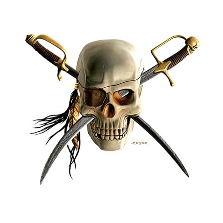 Pirate Skull Novelty Sign | Indoor/Outdoor | Funny Home Décor for Garages, Living Rooms, Bedroom, Offices | SignMission personalized gift Wall Plaque Decoration