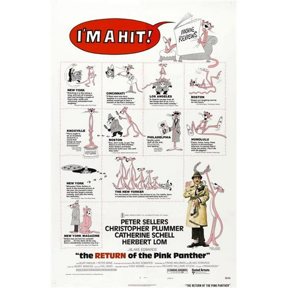 Everett Collection EVCMCDREOFEC226H The Return of The Pink Panther US Poster Peter Sellers 1975 Movie Poster Masterprint, 11 x 17