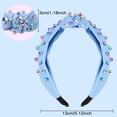 thumbnail image 2 of Conjunto de diadema con nudo de perla para mujer, diadema decorativa con piedras preciosas coloridas, diadema con nudo cruzado de perla sintética, accesorios para el cabello para mujer Ormromra CZMR-XM57, 2 of 7