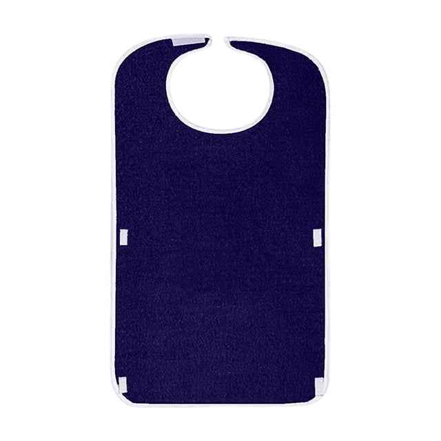 Btomtd Bavoir Imperméable et Résistant aux Taches avec Sangles Réglables pour Soins aux Personnes Âgées, Assistance Repas et Réhabilitation, Bleu Foncé