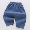 thumbnail image 5 of Angala Toddler Girls Denim Pants Carrot Leg With Lightweight Breathable Fall Casual Girls Baggy Trousers Size 2-3 Years Dark Blue, 5 of 5