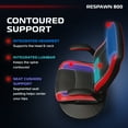 thumbnail image 6 of RESPAWN 800 Swivel Rocker Gaming Chair - Ergonomic Floor Gaming Seat with Lumbar Support, Flip Up Armrest, High Back, Pedestal Base, Comfortable No Wheels Console Video Game Rocker Chair - Red, 6 of 9