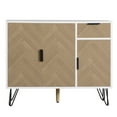 thumbnail image 4 of Buffet Cabinet with Storage, White Small Accent Cabinet with Drawer & Doors, Mid Century Modern Sideboard for Entryway, Hallway, Dining Room, Office, 4 of 7