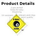 thumbnail image 3 of 8 Ball (3 Pack) Plastic Street Sign Crossing Sign Warning Sign Vintage Rustic Beware Warning Xing Pool Billiards Cue Chalk Game Room Bar Decor Table Fun Match Play, 3 of 9