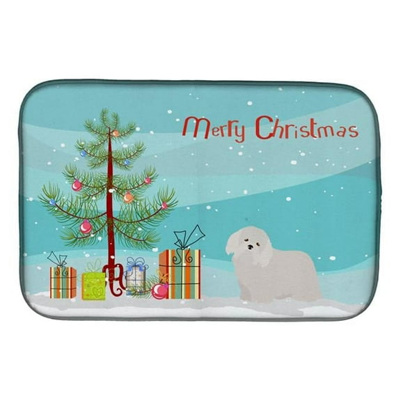 Coton De Tulear Christmas Tree Dish Drying Mat
