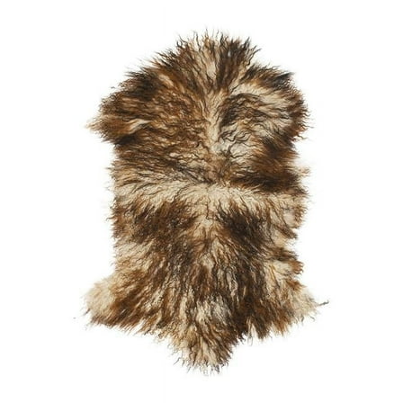 BS Trading Rug H-TIB-24-H No.24 Tibetan Whole Hide Pelt, Rust Tipped
