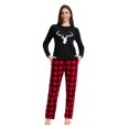 thumbnail image 5 of Apparonia Cotton Matching Pajamas for Couples Long Sleeve Top & Long Pants Sleepwear Pjs Sets FKT-Red & Black Plaid XXL, 5 of 7