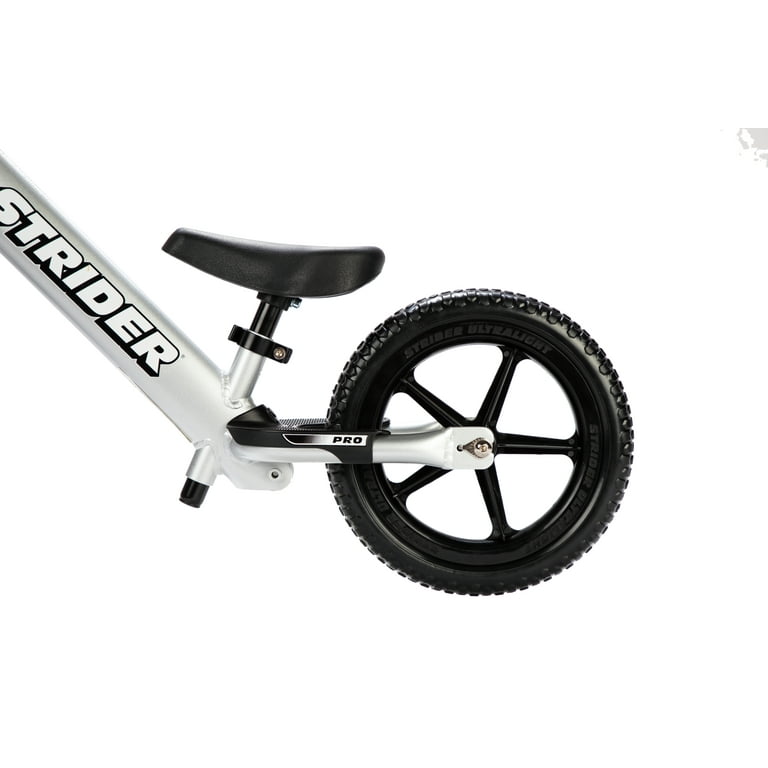 Strider - 12 Pro Balance Bike, Ages 18 Months to 5 Years - Silver