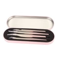 thumbnail image 1 of Pinces à Cils 4 Pcs Ensemble de Pinces à Cils Pinces pour Extension de Faux Cils Outils Applicateurs de Cils en Acier Inoxydable avec Boîte de Rangement pour Maison Salon, 1 of 8