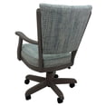 thumbnail image 2 of Classic Caster Solid Wood Dining Chair - Watusi Aquatint Teal Fabric - Dark Grey, 2 of 2