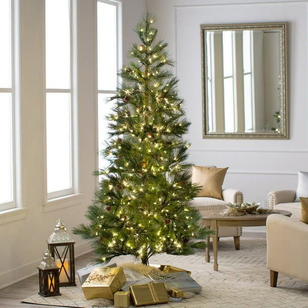 Vickerman 7.5' Redmond Spruce Artificial Christmas Tree with 350 Warm ...