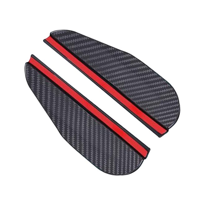 2 piezas de guardabarros de visera de lluvia para espejo retrovisor de coche, fibra de carbono impermeable, espejo lateral protector de cejas para lluvia (fibra de carbono negra)