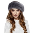 thumbnail image 3 of Women's Faux Fur Headband, Thick Warm Ear Warmer with Spliced Design, Winter Head Wrap for Cold Weather, Soft Plush Headband for Daily Wear Grey, 3 of 5
