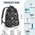thumbnail image 5 of Black White Dinosaurs Skeletons Pattern Cute School Backpack Bag with Padded Back and Adjustable Shoulder Straps 16.9 X 12.6 X 5.9 Inches, 5 of 5