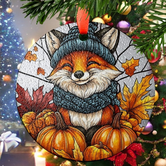 Fox Christmas Ornament, Ceramic/Acrylic Ornament, Mother’s Day Keepsake, Valentine’s Day Decor, Festival Gift Ornament, Collectible 2025