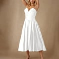 thumbnail image 5 of Alkepwun Wedding Guest Dresses for Women Fishbone Strapless Solid-Color Off Shoulder Evening Gown Solid Sexy Satin Corset Pleated Comfort Breathable Party Dress, 5 of 8