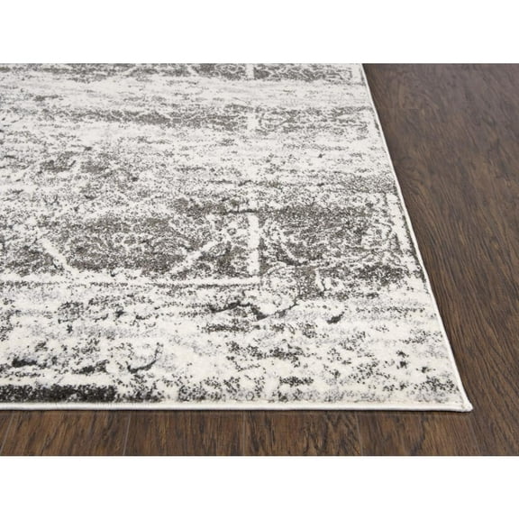 Alora Decor Venice 5'3"x7'6" Abstract Ivory /Silver/ Taupe Power-Loomed Area Rug