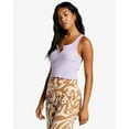 thumbnail image 2 of Billabong Women's Notch Tank Ribbed Knit Cropped Sleeveless Tank Top Tee T-Shirt (Large, Lilac Breeze (Light Purple)), 2 of 4