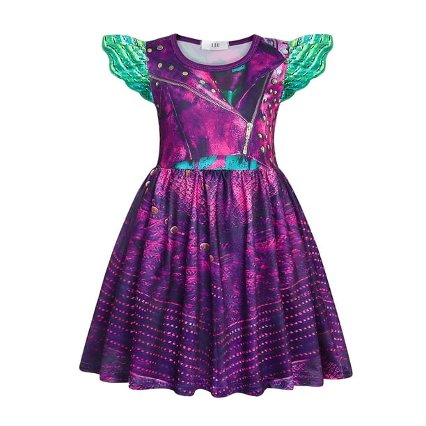 Jurebecia Descendants Niñas Mal disfraz dragón Popular Musical Cosplay princesa fantasía vestido Up Fivean unisex