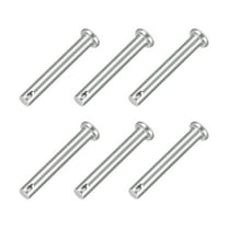 6Pcs 1/4" x 1-9/16" Single Hole Clevis Pins, 304 Stainless Steel Flat Head Pins