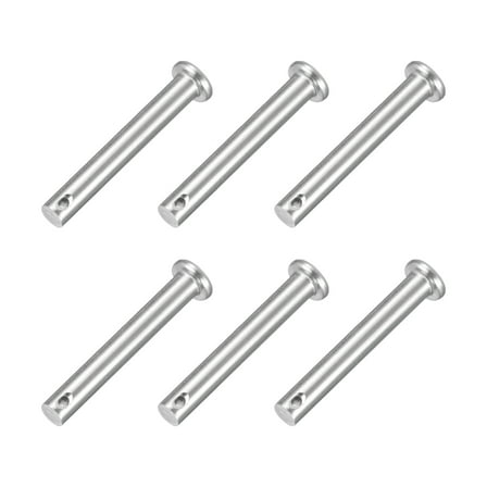 6Pcs 1/4" x 1-9/16" Single Hole Clevis Pins, 304 Stainless Steel Flat Head Pins