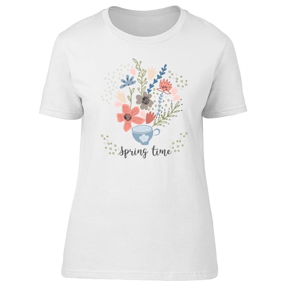 Spring Time Cup Doodle T-Shirt Women -Image by Shutterstock, Female Large