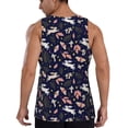 thumbnail image 3 of Xecao Retro Rabbit Flower Men's Tank Top Workout Quick Dry Sleeveless Gym Jogging Muscle Shirts Summer Swim Beach Tops, 3 of 9